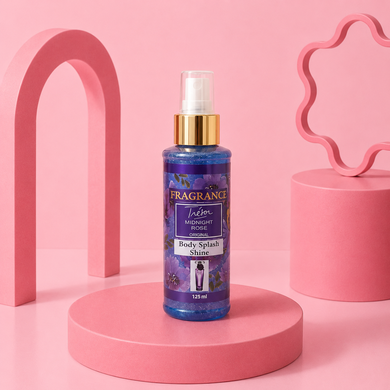 بادی اسپلش زنانه Midnight Rose مدل Body Splash Shine حجم ۱۲۵ میلی‌لیتر